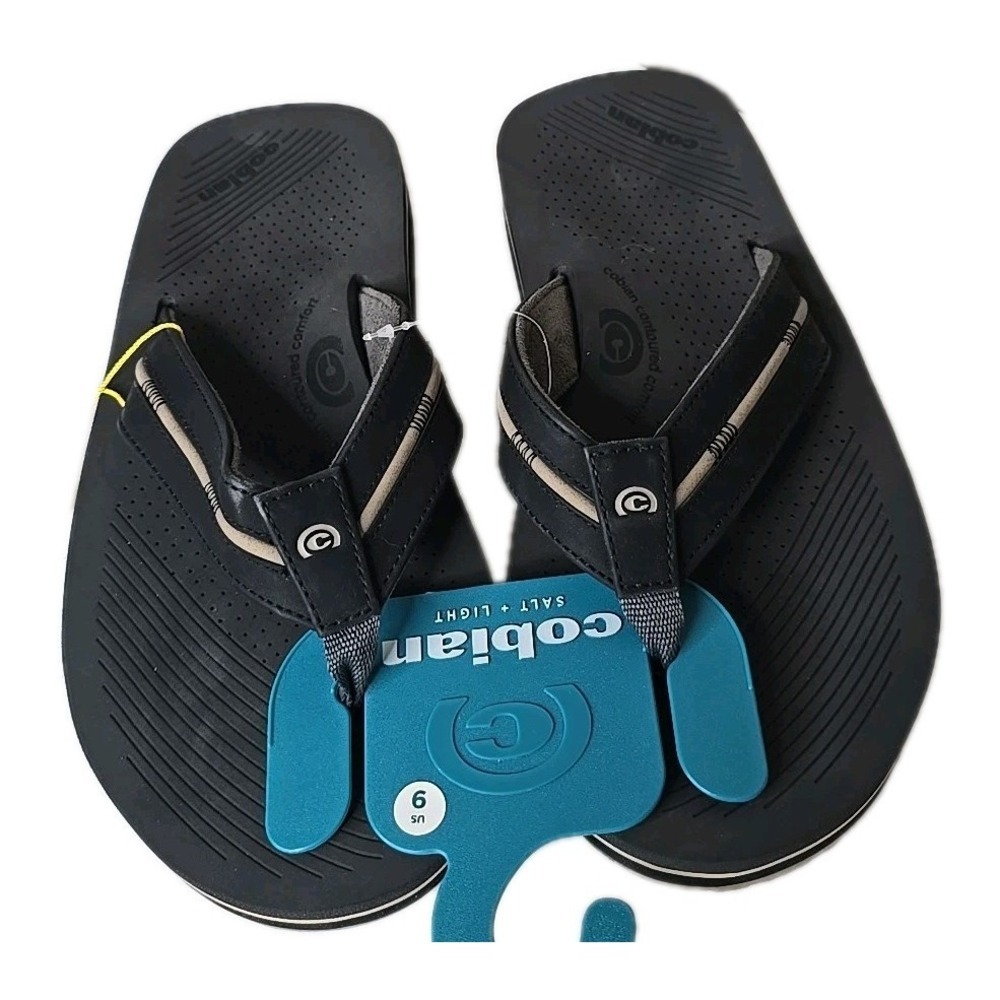 COBIAN NWT Men's Ponto Rise Collection Black Sandals (PTR24-001) NEW Size 9